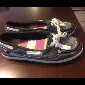 ROXY Metallic Black Slip-On Shoes